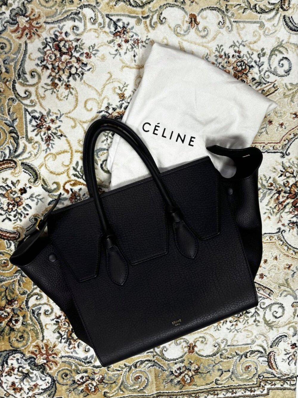 Celine Tie Knot Tote Grainy Leather Mini Luggage